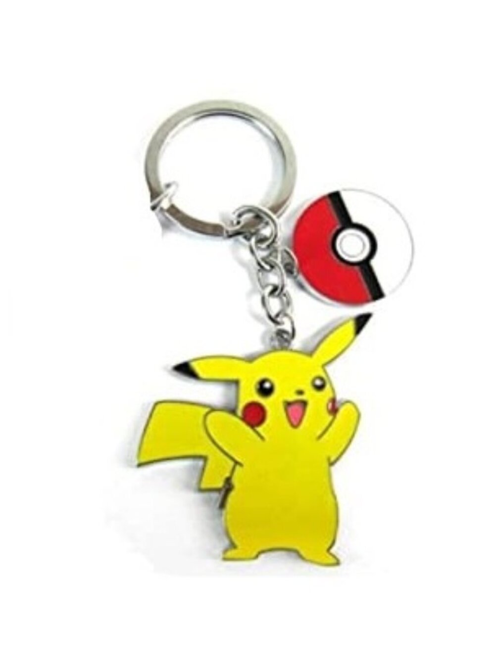 Pikachu Pokemon Keyring Pokeball Charm Yellow Anime Keychain
